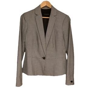 Banana Republic Women's Short Blazer Size 4 Black Houndstooth Peplum Waist NWT